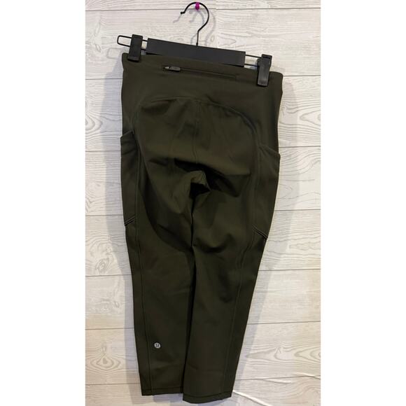 Lululemon D34 Speed Up Crop 21″ – Olive Green, Size 2 - Picture 3 of 7